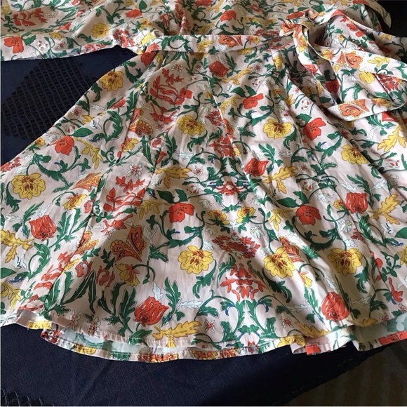 Code X Mode Waist Tie Dress Blush Floral Multi SIze L Pockets Keyhole Neck - Picture 5 of 16